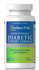 Поддержка при диабете, Diabetic Support Formula, Puritan's Pride, 60 каплет (PTP-14955), фото