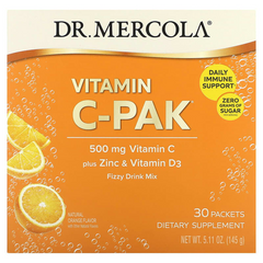 Dr. Mercola, Витамин C-PAK, натуральный апельсин, 500 мг, 30 пакетиков по 4,84 г (MCL-21020), фото
