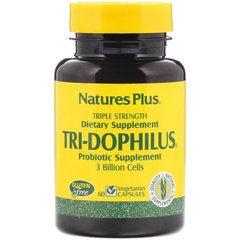 Nature's Plus, Tri-Dophilus, Probiotic Supplement, Triple Strength, 3 Billion, 60 вегетаріанських капсул (NAP-04488), фото