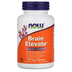 Now Foods, Brain Elevate, підтримка здоров'я мозку, 120 вегетаріанських капсул (NOW-03304), фото