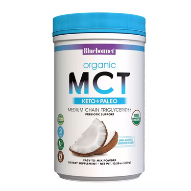 MCT, Органічний порошок з кокосового горіха, Bluebonnet Nutrition, 300 гр (BLB-01730), фото