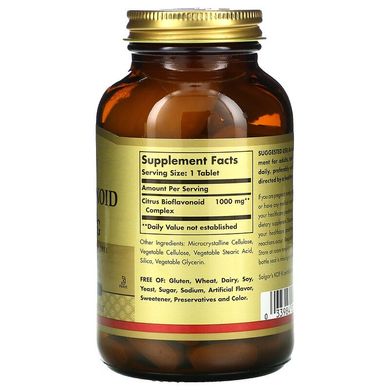 Solgar, Комплекс цитрусових біофлавоноїдів, 1000 мг, 100 таблеток (SOL-00920), фото