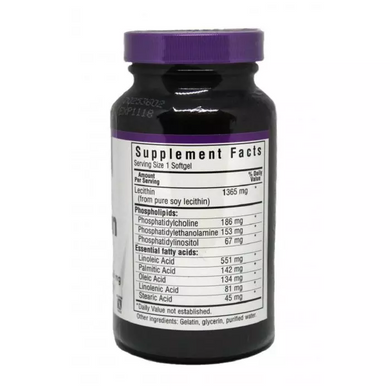 Bluebonnet Nutrition, натуральний лецитин, 1365 мг, 90 м'яких желатинових капсул (BLB-00924), фото