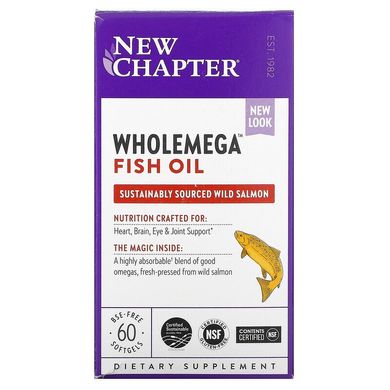 New Chapter, Wholemega, рыбий жир, 60 мягких таблеток (NCR-05002), фото