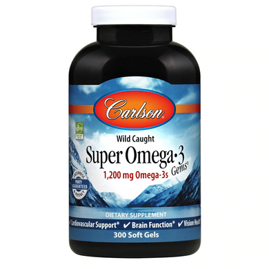 Carlson Labs, Wild Caught Super Omega-3 Gems, високоефективна омега-3 з морської риби, 600 мг, 300 капсул (CAR-01523), фото