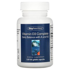 Allergy Research Group, Vitamin D3 Complete , 120 Fish Gelatin Capsules (ALG-77240), фото