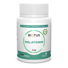 Мелатонін, Melatonin, Biotus, 5 мг, 60 капсул (BIO-530418), фото
