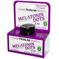 Мелатонін, Melatonin Dots, Twinlab, 3 мг, 60 таблеток, (TWL-03209), фото