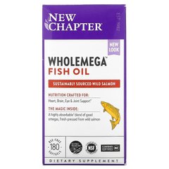 New Chapter, Wholemega, рыбий жир, 180 мягких таблеток (NCR-05000), фото
