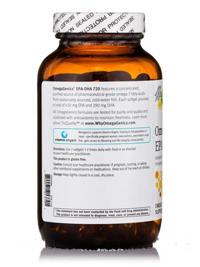 Metagenics, Омега EPA-DHA 720, Натуральний лимонно-лаймовий смак, 120 м'яких гелів (MET-91379), фото