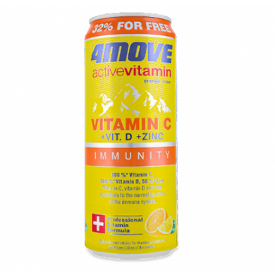 4MOVE, ActiveVitamin, Вітаміни C+D+цинк, апельсин, 330 мл (820801), фото