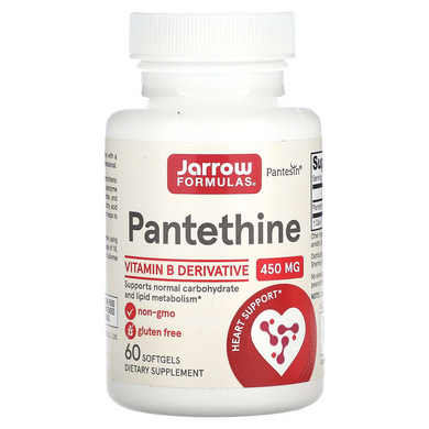 Jarrow Formulas, пантетин, 450 мг, 60 мягких гелевых капсул (JRW-18006), фото