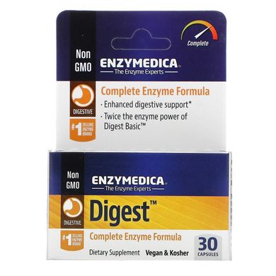 Enzymedica, Digest, полная формула ферментов, 30 капсул (ENZ-98113), фото