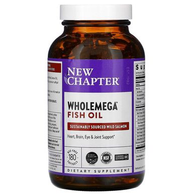 New Chapter, Wholemega, рыбий жир, 180 мягких таблеток (NCR-05000), фото