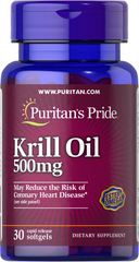 Масло криля, Red Krill Oil, Puritan's Pride, 500 мг, 30 гелевых капсул (PTP-53538), фото