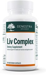 Поддержка печени, Liv Complex, Genestra Brands, 90 вегетарианских капсул (GEN-13430), фото