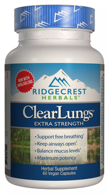 Комплекс для підтримки легенів, екстра сила, Clear Lungs, RidgeCrest Herbals, 60 гелевих капсул (RDH-00154), фото