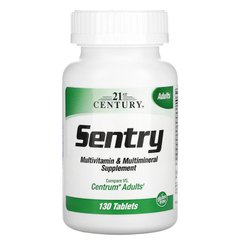21st Century, Sentry, мультивітамінна та мультимінеральна добавка для дорослих, 130 таблеток (CEN-22380), фото