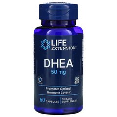 Life Extension, DHEA, (дегидроэпиандростерон), 50 мг, 60 капсул (LEX-88206), фото