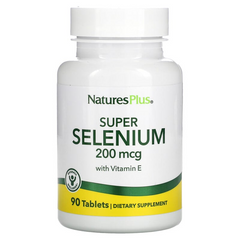 NaturesPlus, Super Selenium, високоефективний селен, 200 мкг, 90 таблеток (NAP-03501), фото
