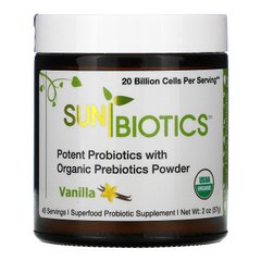 Sunbiotics, Потужні пробіотики з порошком органічних пребіотиків, ваніль, 57 г (SBS-46495), фото