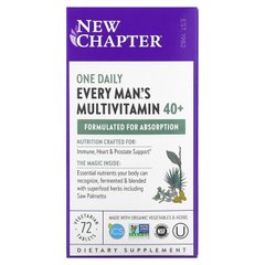 New Chapter, Every Man, ежедневная мультивитаминная добавка для мужчин старше 40 лет, 72 вегетарианских таблеток (NCR-00371), фото