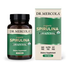 Dr. Mercola, Спіруліна, 500 мг, 120 таблеток (MCL-03434), фото