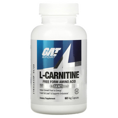 GAT, L-карнитин, аминокислота, свободная форма, 60 растительных капсул (GAT-02066), фото