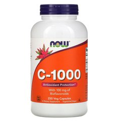Now Foods, C-1000, зі 100 мг біофлавоноїдів, 250 рослинних капсул (NOW-00692), фото