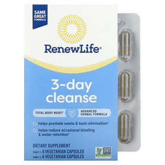 Renew Life, 3-дневное очищение, 12 вегетарианских капсул (REN-15978), фото