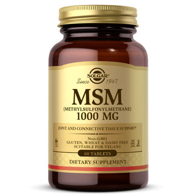 Solgar, МСМ (Метилсульфонілметан), 1000 мг, 60 таблеток (SOL-01733), фото