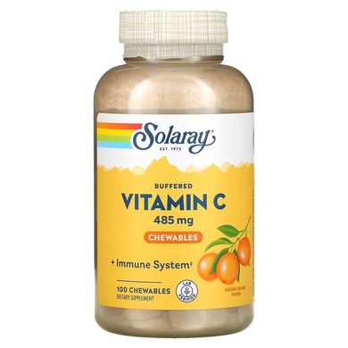 Витамин С жевательный, Vitamin C, Solaray, вкус апельсина, 500 мг, 100 таблеток (SOR-44905), фото