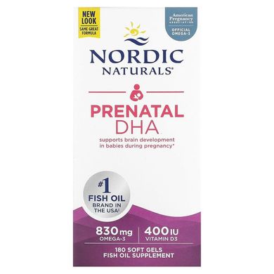 Nordic Naturals, пренатальная ДГК, без добавок, 240 мг, 180 капсул (NOR-01748), фото