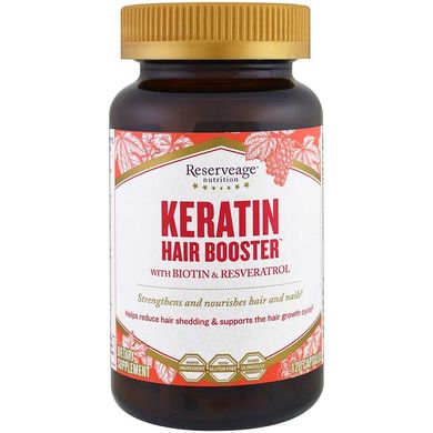 ReserveAge Nutrition, Keratin Hair Booster с биотином и ресвератролом, 120 капсул (REA-00615), фото