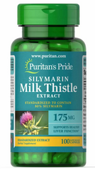 Расторопша, Milk Thistle (Silymarin), Puritan's Pride, 175 мг, 100 капсул (PTP-13491), фото