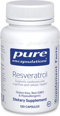 Pure Encapsulations, Ресвератрол, Resveratrol, для антиоксидантної та серцево-судинної підтримки, 120 капсул (PE-00278), фото