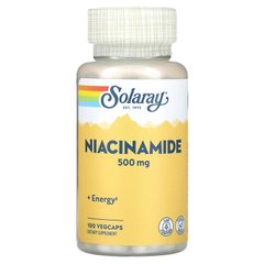 Ніацинамід, Niacinamide, Solaray, 500 мг, 100 капсул (SOR-04365), фото