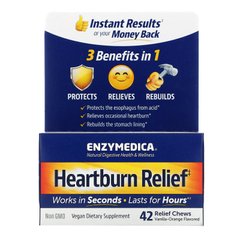 Enzymedica, Heartburn Relief, Vanilla-Orange Flavored, 42 Relief Chews (ENZ-10030), фото