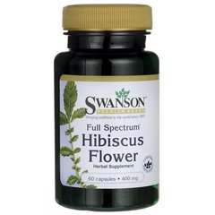 Swanson, Гібіскус (Full Spectrum Hibiscus Flower), 400 мг, 60 капсул (SWV-11406), фото