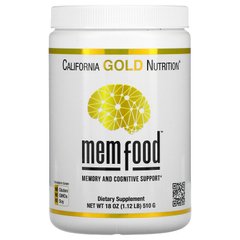 California Gold Nutrition, MEM Food, для поддержки памяти и когнитивных функций, 510 г (CGN-01886), фото
