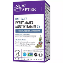 New Chapter, Every Man's One Daily Multi, мультивітаміни для чоловіків віком від 55 років, 24 вегетаріанські таблетки (NCR-90126), фото