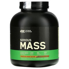 Optimum Nutrition, Serious Mass, порошок для набора веса (гейнер) с высоким содержанием протеина, вкус шоколадно-арахисового масло, 2720 г (OPN-05143), фото
