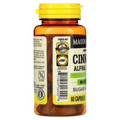 Mason Natural, корица с альфа-липоевой кислотой, 60 капсул (MAV-16555), фото