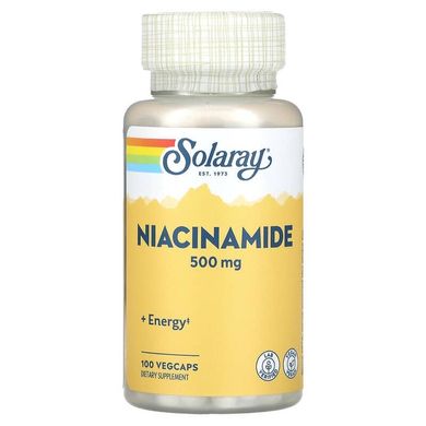 Ниацинамид, Niacinamide, Solaray, 500 мг, 100 капсул (SOR-04365), фото