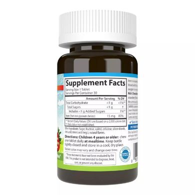 Carlson Labs, Дитячі жувальні таблетки із залізом, натуральний полуничний ароматизатор, 15 мг, 30 таблеток (CAR-55930), фото