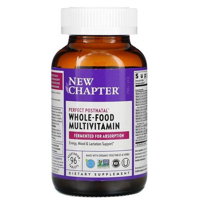 New Chapter, Perfect Postnatal, мультивитамины из цельных продуктов, 96 вегетарианских таблеток (NCR-90057), фото