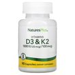 Nature's Plus, витамин D3, 25 мкг (1000 МЕ), и витамин K2, 100 мкг, 90 капсул (NAP-01043), фото