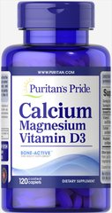 Кальций Магний Витамин Д, Calcium Magnesium with Vitamin D, Puritan's Pride, 120 капсул (PTP-16154), фото