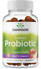 Пробіотики, Probiotic, Swanson, фруктове безумство, 90 жувальних цукерок (SWV-11756), фото