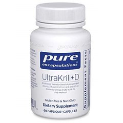 Масло криля с витамином D3, UltraKrill+D, Pure Encapsulations, 60 капсул (PE-01346), фото